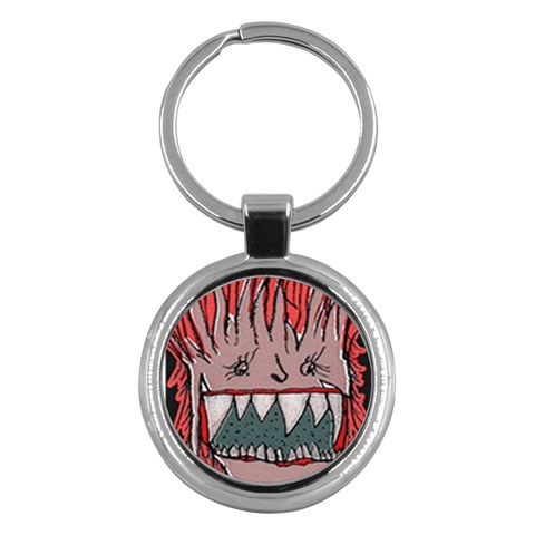 Evil Monster Close Up Portrait Key Chain (Round) from ArtsNow.com Front