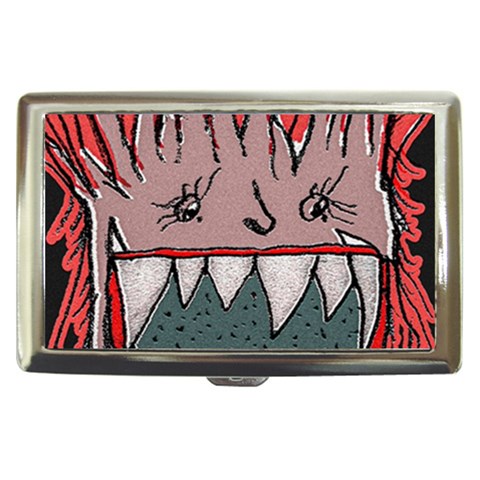 Evil Monster Close Up Portrait Cigarette Money Case from ArtsNow.com Front