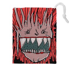 Evil Monster Close Up Portrait Drawstring Pouch (5XL) from ArtsNow.com Front