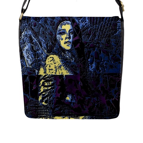 Glitch Witch II Flap Closure Messenger Bag (L) from ArtsNow.com Front