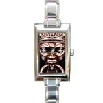 Creepy Head Portrait Artwork Rectangle Italian Charm Watch