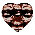 Creepy Head Portrait Artwork Heart Ornament (Two Sides)