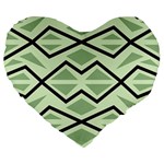 Abstract pattern geometric backgrounds Large 19  Premium Flano Heart Shape Cushions
