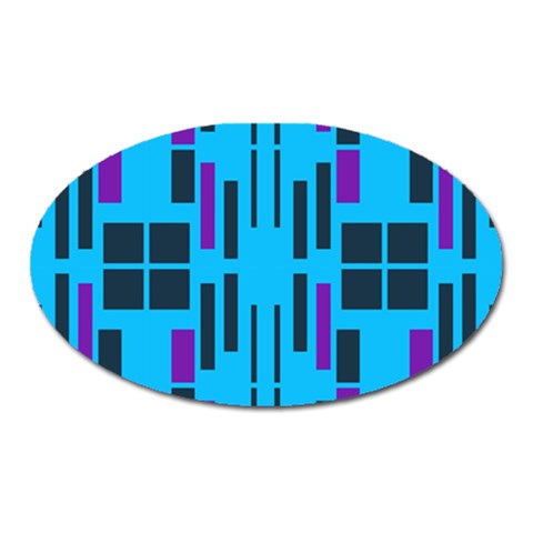 Abstract pattern geometric backgrounds Oval Magnet from ArtsNow.com Front