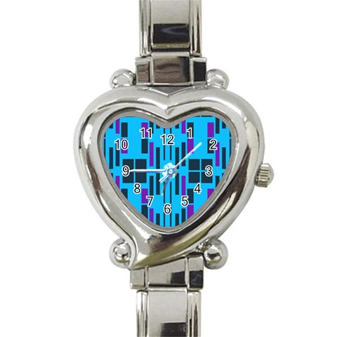 Abstract pattern geometric backgrounds Heart Italian Charm Watch from ArtsNow.com Front