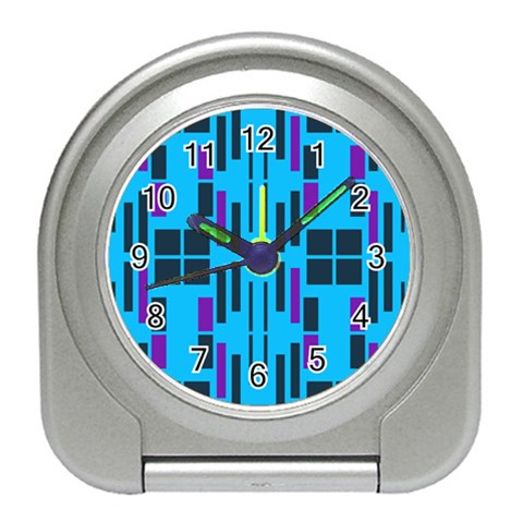 Abstract pattern geometric backgrounds Travel Alarm Clock from ArtsNow.com Front