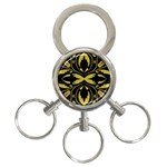 Folk flowers print Floral pattern Ethnic art 3-Ring Key Chain