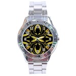 Folk flowers print Floral pattern Ethnic art Stainless Steel Analogue Watch