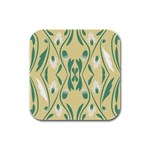 Folk flowers print Floral pattern Ethnic art Rubber Square Coaster (4 pack)