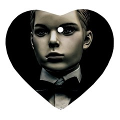 Evil Boy Manikin Portrait Heart Ornament (Two Sides) from ArtsNow.com Front