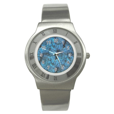 Abstract Surface Texture Background Stainless Steel Watch from ArtsNow.com Front