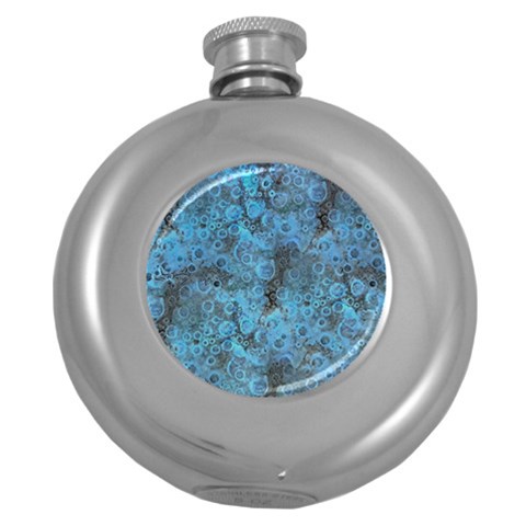 Abstract Surface Texture Background Round Hip Flask (5 oz) from ArtsNow.com Front