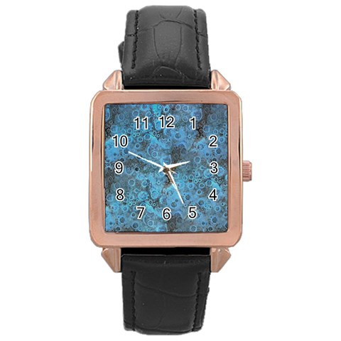 Abstract Surface Texture Background Rose Gold Leather Watch  from ArtsNow.com Front