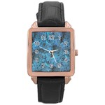 Abstract Surface Texture Background Rose Gold Leather Watch 