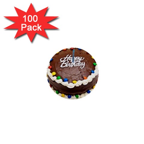Birthday Cake 1  Mini Button (100 pack)  from ArtsNow.com Front