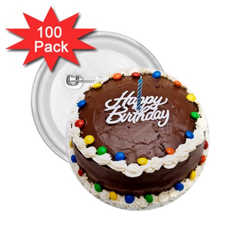 Birthday Cake 2.25  Button (100 pack) from ArtsNow.com Front