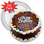 Birthday Cake 3  Button (100 pack)