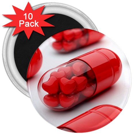 Heart Capsule 3  Magnet (10 pack) from ArtsNow.com Front