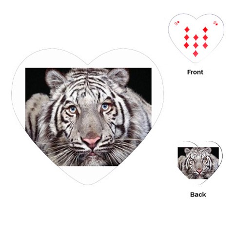 white tiger Playing Cards (Heart) from ArtsNow.com Front