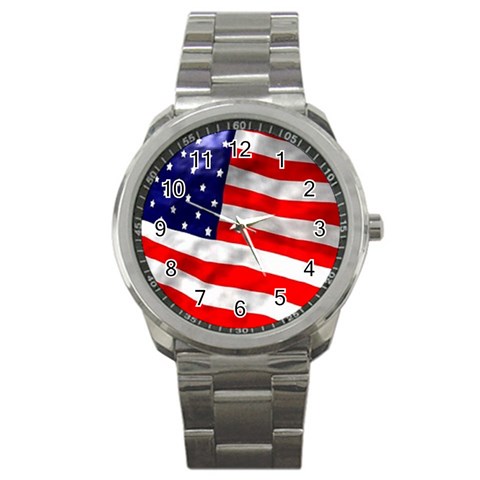 usa Sport Metal Watch from ArtsNow.com Front