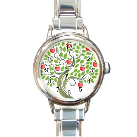 tree Round Italian Charm Watch from ArtsNow.com Front