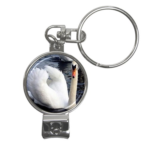 swan Nail Clippers Key Chain from ArtsNow.com Front
