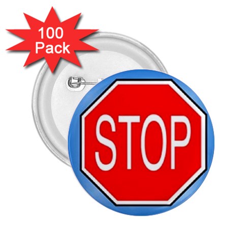stopsign 2.25  Button (100 pack) from ArtsNow.com Front