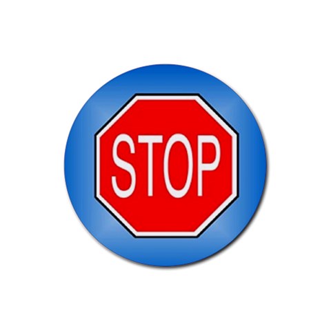 stopsign Rubber Coaster (Round) from ArtsNow.com Front