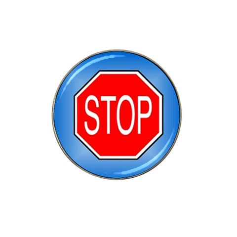 stopsign Hat Clip Ball Marker from ArtsNow.com Front