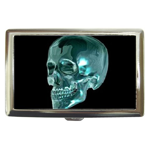 skull graphic Cigarette Money Case from ArtsNow.com Front