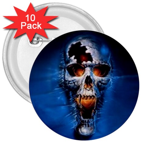skull 3  Button (10 pack) from ArtsNow.com Front