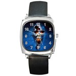 skull Square Metal Watch