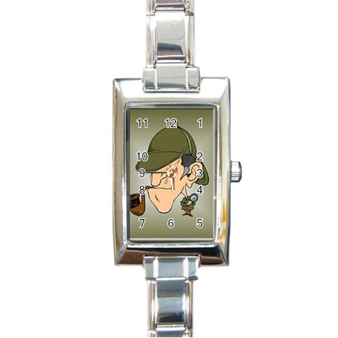 sherlock homes Rectangular Italian Charm Watch from ArtsNow.com Front