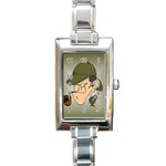 sherlock homes Rectangular Italian Charm Watch