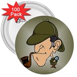 sherlock homes 3  Button (100 pack)