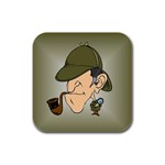 sherlock homes Rubber Square Coaster (4 pack)