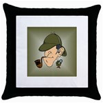 sherlock homes Throw Pillow Case (Black)