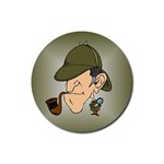 sherlock homes Rubber Coaster (Round)