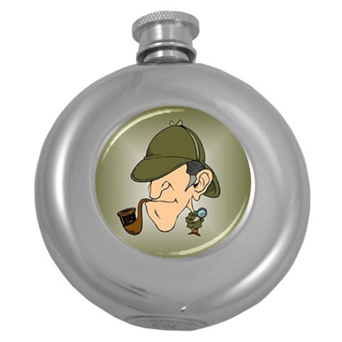 sherlock homes Hip Flask (5 oz) from ArtsNow.com Front