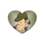 sherlock homes Rubber Coaster (Heart)