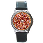 pizza Round Metal Watch
