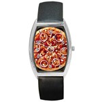 pizza Barrel Style Metal Watch