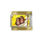 monkeys Gold Trim Italian Charm (9mm)