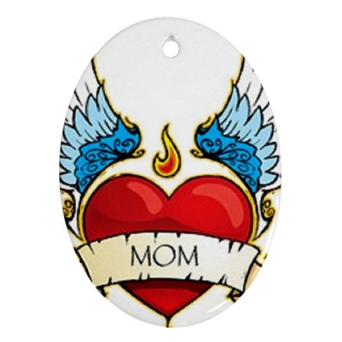 mom tattoo Ornament (Oval) from ArtsNow.com Front