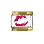 lips Gold Trim Italian Charm (9mm)