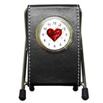 heart 2 Pen Holder Desk Clock