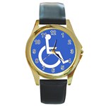 handicap Round Gold Metal Watch