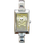 flying skull Rectangular Italian Charm Watch