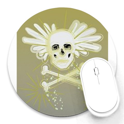 flying skull Round Mousepad from ArtsNow.com Front