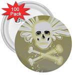 flying skull 3  Button (100 pack)